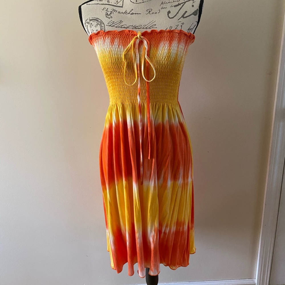Orange tie dye dress